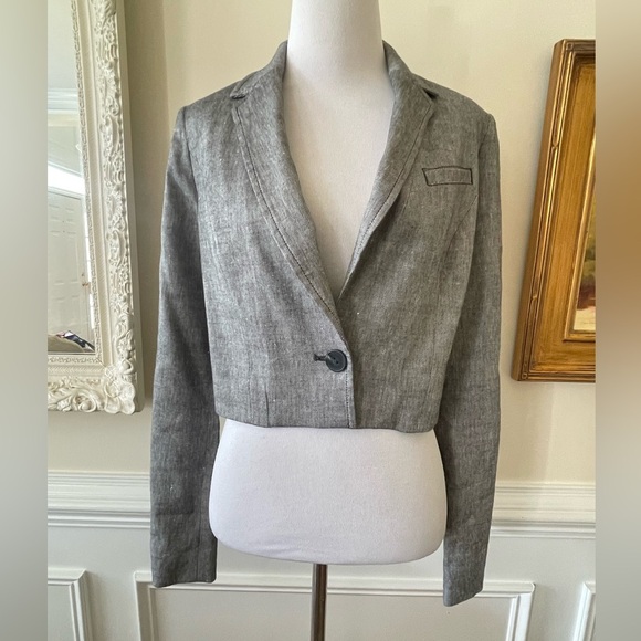 New By Anthropologie Cropped Slit Jacket Size 2 - Picture 6 of 9